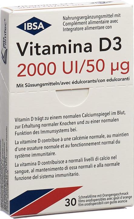 Actual product image Vitamina D3 Melting film 2000 I.U. 30 pcs. (30 Piece, 27 g)