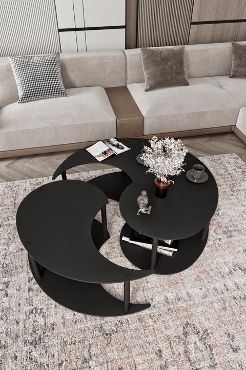 Actual product image Hanah Home Yin Yang Coffee Table 3 Set (70 x 38 x 70 cm)