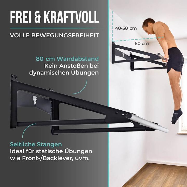 Produktbild Pullup & Dip Muscle-Up Bar, Klimmzugstange mit extra Wandabstand