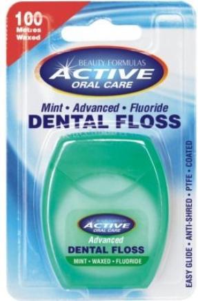 Beauty Formulas Active Oral Care - Filo interdentale alla menta Filo interdentale alla menta cerato con fluoro 100 (100 m)