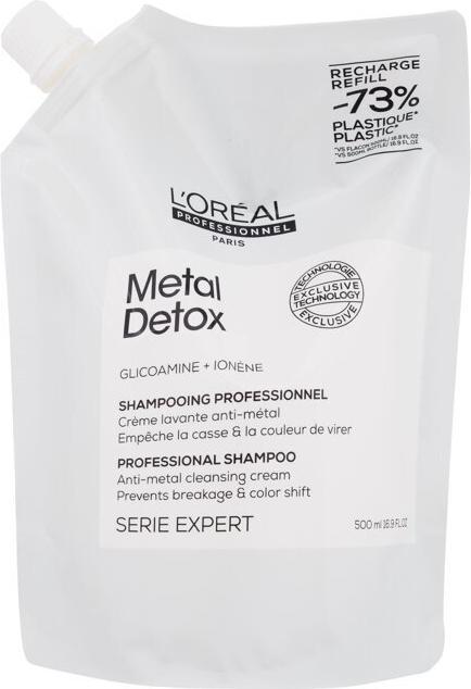 Produktbild L'Oréal Professionnel Metal Detox Shampoo Sulfatfrei für Bruch- und Farbschutz Glättende (500 ml, Flüssiges Shampoo)