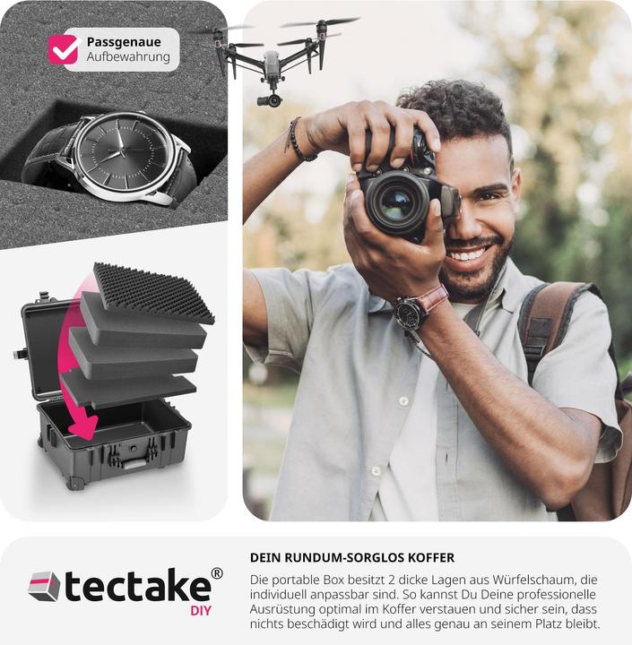 Produktbild tectake Transportkoffer rollbar mit Teleskopgriff