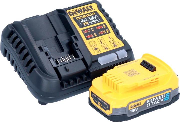 Produktbild DeWalt DCB 1104 E1 Akku Starter Set 12 V / 18 V 1x Powerstack Akku 1,7 Ah + DCB 1104 Ladegerät (18 V)