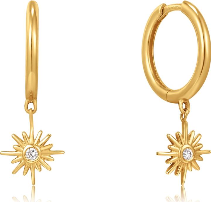 Produktbild Ania Haie 14kt Gold Natural Diamond Sunburst Huggie Ohrringe (585er Gelbgold)