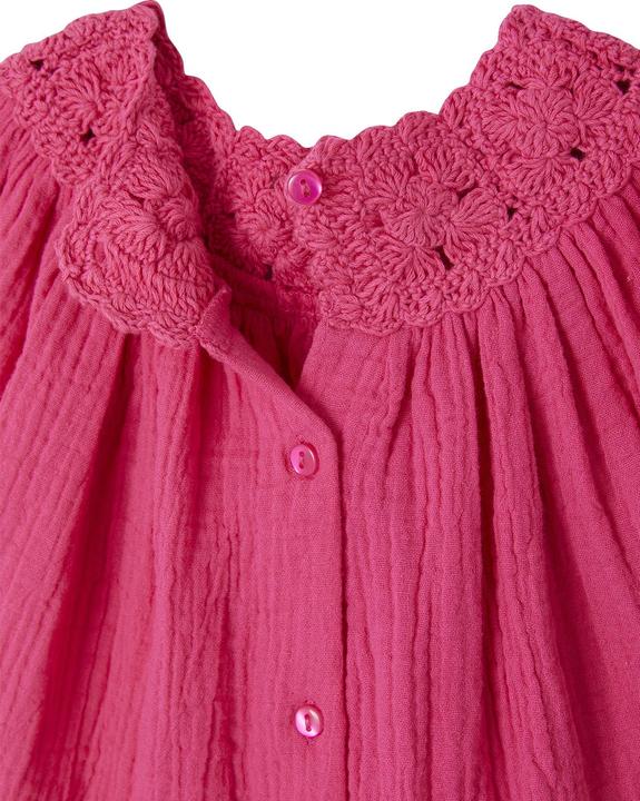 Actual product image Vertbaudet Girls' baby blouse with crochet lace (68)