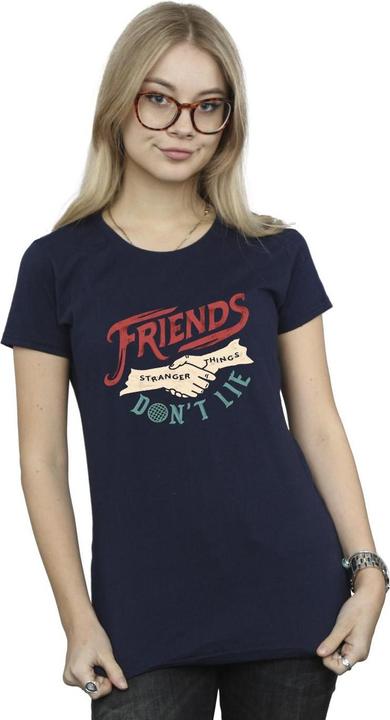 Actual product image Netflix Womens/Ladies Stranger Things Friends Don't Lie Hands Cotton T-Shirt (XL)