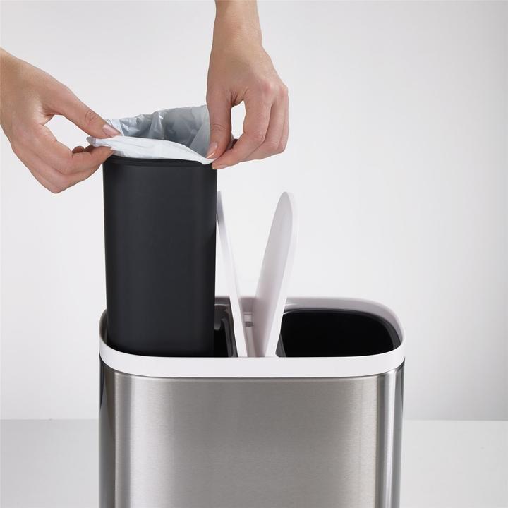 Produktbild Joseph Joseph Split Steel Trenn-Abfallbehälter, 2x3l, 27x18x28.4cm (6 l)