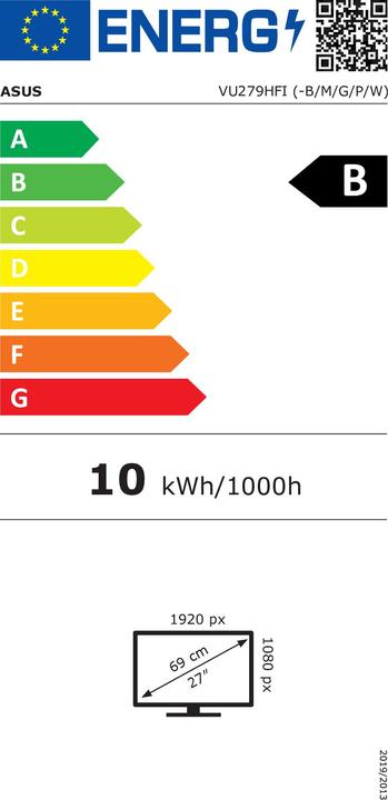 Energy Label ASUS ProArt VU279HFI-W 68.58cm (16:9) IPS 100 Hz (1920 x 1080 pixels, 27")