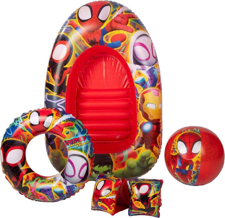 Sambro Spidey & Friends swimming set with boat, 5-piece.
