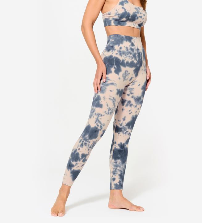 Domyos Leggings Damen hohe Taille - rosa/blau