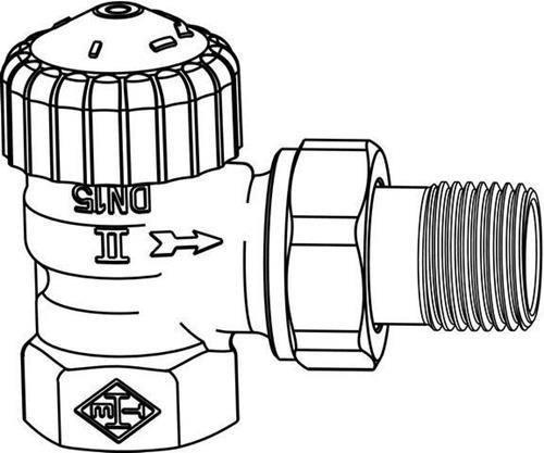 Actual product image Heimeier Thermostat lower part V-exact II corner 1/2" 3711-02.000 presettable