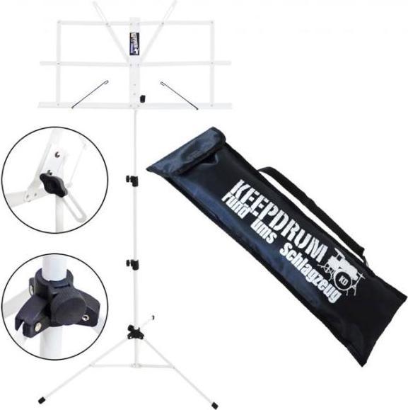 Produktbild keepdrum MUS2WH Notenständer Weiss mit Tasche