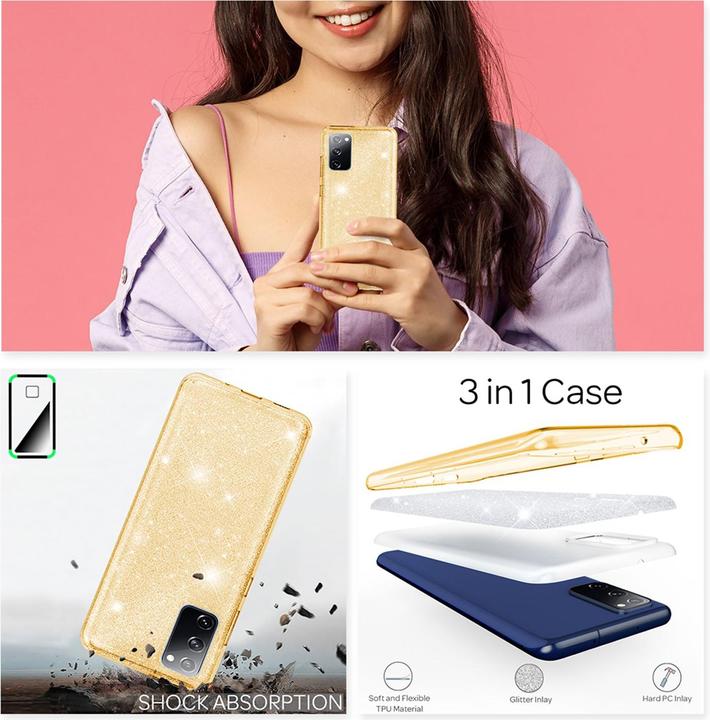 Actual product image Nalia Glitter cover (Samsung Galaxy S20 FE)