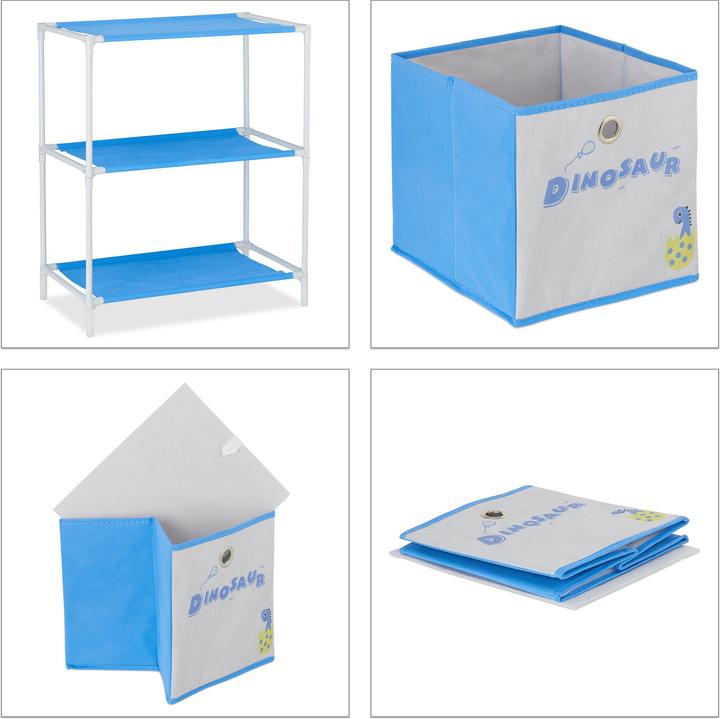 Actual product image Relaxdays Dinosaur Children's Shelf with Boxes