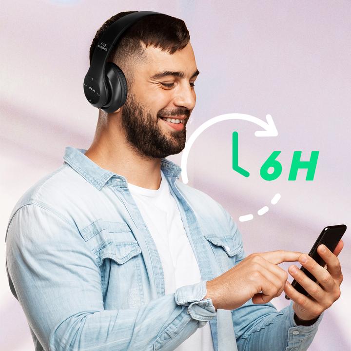 Actual product image Avizar P15 Audio Over-ear Headphones Bluetooth (6 h, Wireless)