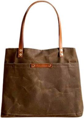 Image du produit Only-Bags.Store Fourre-tout en toile cirée moyenne - Fourre-tout étanche - Simply Tote Bag - marron