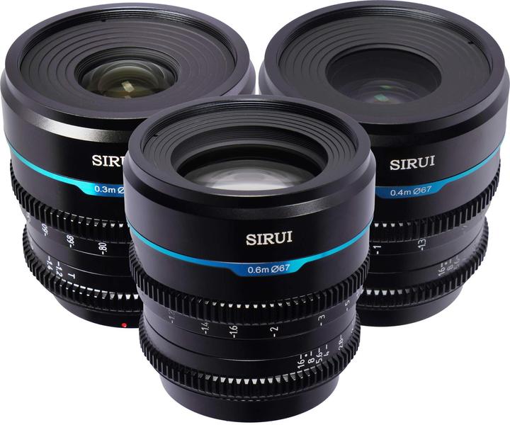 Actual product image Sirui MS-3SMB Night Walker 24+35+55mm T1.2 S35 Cine Lens Set with Transport Case (MFT-Mount, Black) (Micro Four Thirds, APS-C / DX)