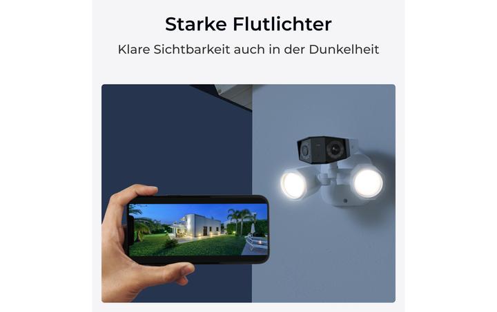 Actual product image Reolink Floodlight F750P 4K camera (4608 x 1728 pixels)