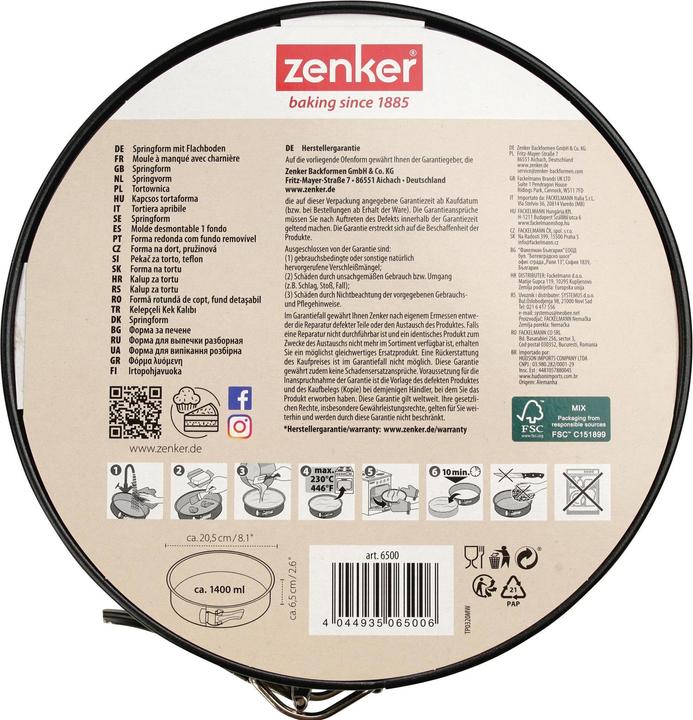 Immagine prodotto Zenker Teglia a forma di molla (20 cm)