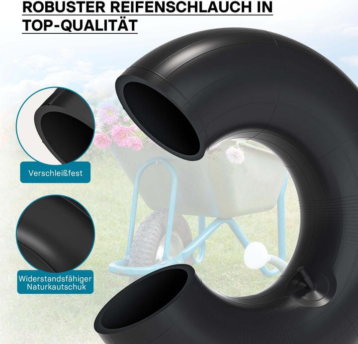Immagine prodotto Wiltec Camera d'aria per traino con cuscino 18x6.50/7.50/8.50/9.50-8 20x8.00/10.00-8 con valvola dr. (Tosaerba, Ricambi per macchine da giardino)
