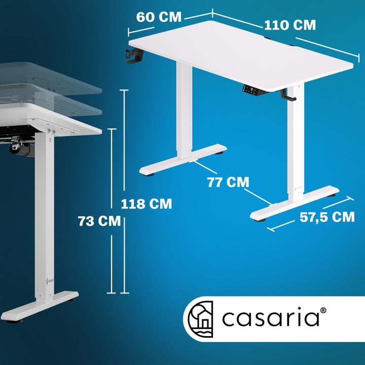 Image du produit Casaria Bureau à hauteur réglable (110 x 60 x 118 cm)