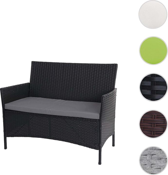 Actual product image Swisshandel24 Poly-Rattan Garden Bench Halden, Bench Seat - anthracite, cushions anthracite