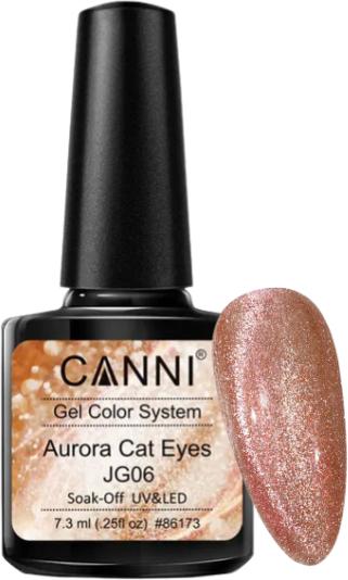 Produktbild Canni Gellack Cat Eyes Aurora Rosegold Glitzer / JG06 UV/LED (Rosegold, Gel-Effekt Nagellack)
