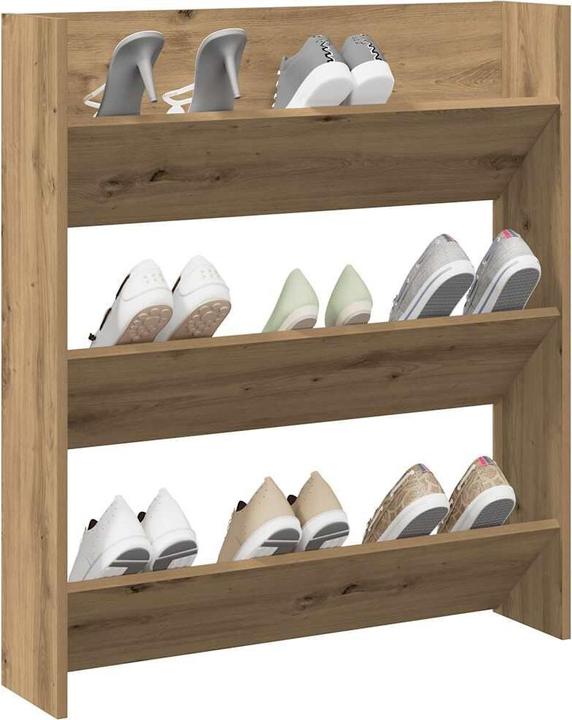 Image du produit VidaXL Wand-Schuhregal Artisan-Eiche 80x18x90 cm Holzwerkstoff (80 x 18 x 90 cm)