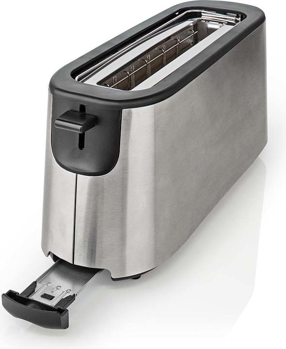 Actual product image Nedis Toaster stainless steel series 1 slot Browning levels: 6 Defrost function Bread roll attachment (EU plug)