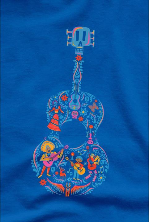 Actual product image La Maison du Coco Mens Ernesto Miguel Hector Colourful Guitar T-Shirt (3XL)