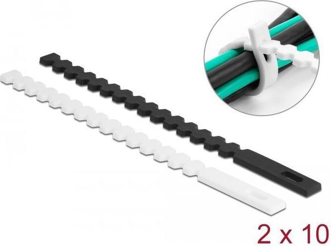 Immagine prodotto Delock Fascetta flessibile riutilizzabile 20 pezzi. (Fascette in plastica, 165 mm, 20 pz.)