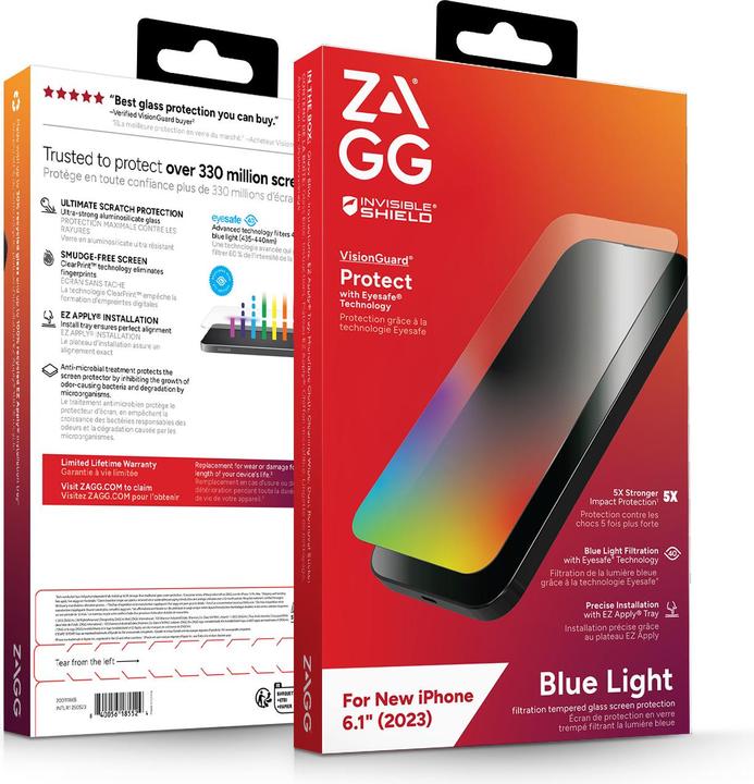 Actual product image Zagg Glass Elite VisionGuard+ (1 Piece, Apple iPhone 15)