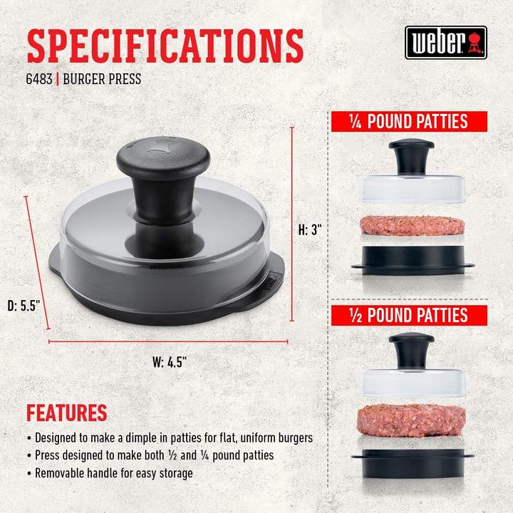 Actual product image Weber burger press