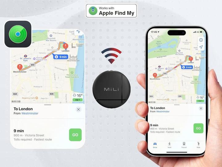 Produktbild Mili LiTag Find My Tag iOS - Black - 2 Pack