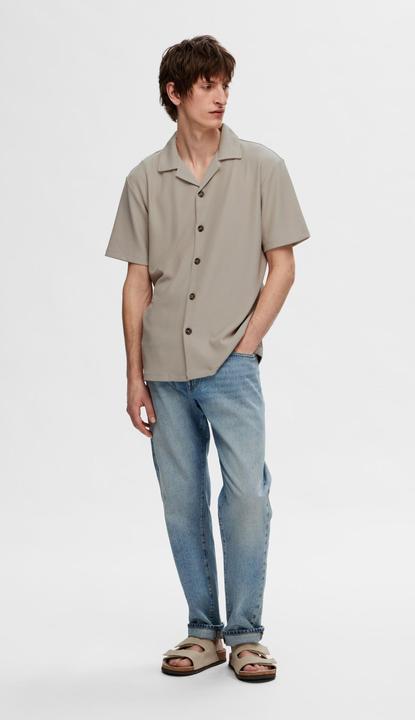 Image du produit Selected Homme Chemise à col cubain côtelé et à manches courtes (M)
