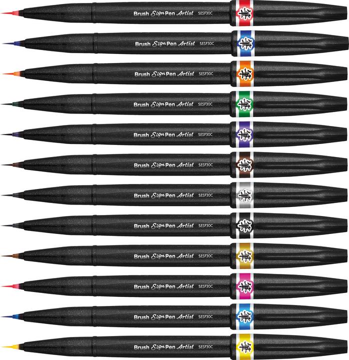 Immagine prodotto Pentel Penna a pennello Sign Pen Brush Artist (Rosso, 1 x)