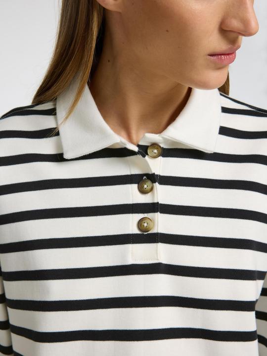 Actual product image Selected Femme Streifen Langarm-Poloshirt (S)