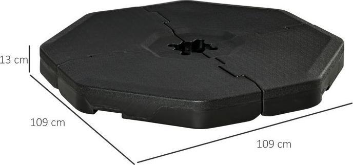 Image du produit Swisshandel24 Poids pour parasol 4 pièces Poids pour parasol de type ampli Croix de sol sable/eau remplissable