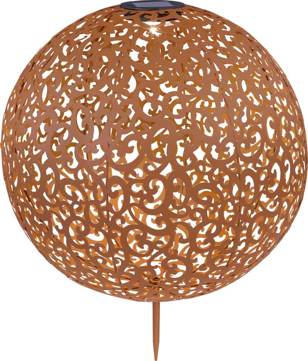 Actual product image Globo Solar Light Metal Rust Color, 1xled (IP44)