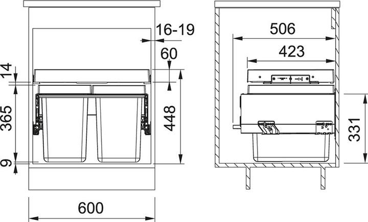 Image du produit Franke Système de tri des déchets FX 60 26-26 (52 l)