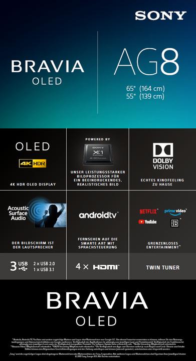 Immagine prodotto Sony KD55AG8 (55", OLED, 4K, 2019)