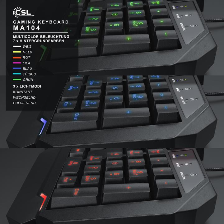 Actual product image CSL Gaming Bundle Keyboard, Mouse & Mouse Pad (CH, Cable)