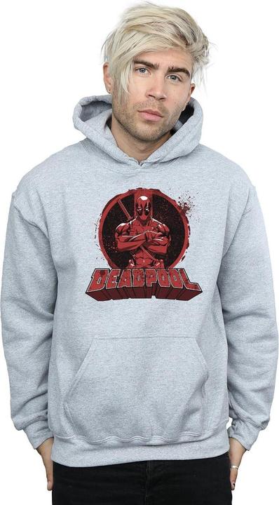 Actual product image Mens Deadpool Crossed Arms Logo Hoodie (S)