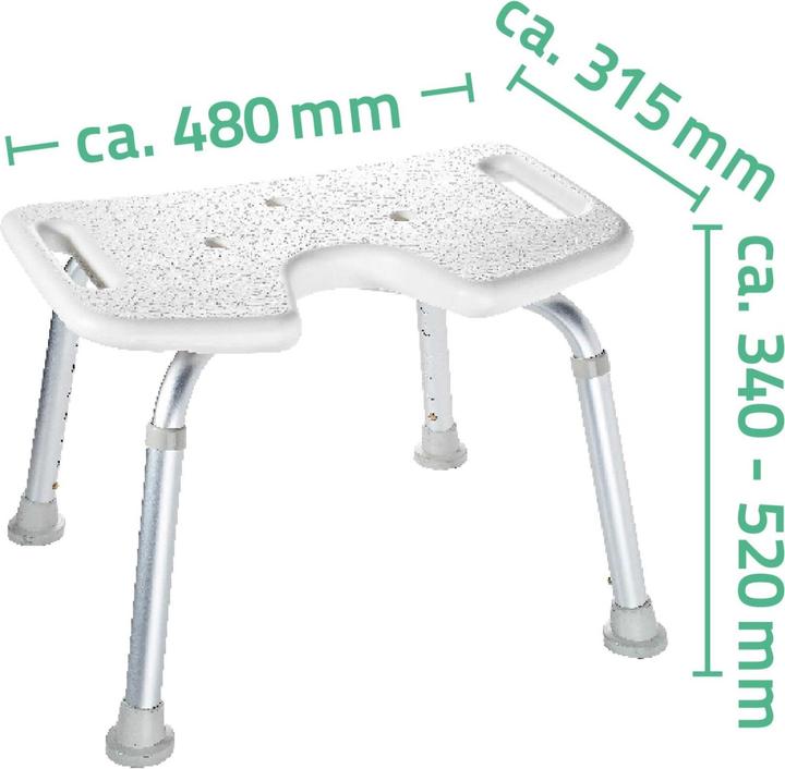 Image du produit Ridder Tabouret de salle de bains confortable avec découpe hygiénique (150 kg)