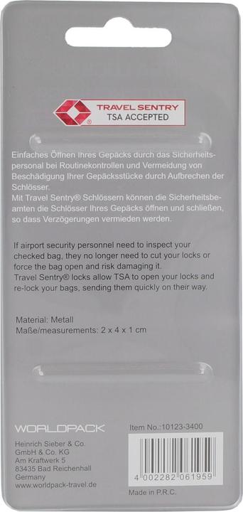 Produktbild Worldpack Travel Accessoires TSA-Vorhängeschloss 2 cm