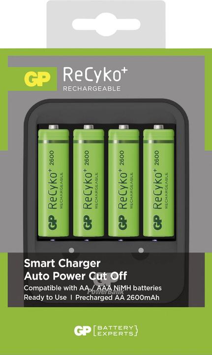 Produktbild GP Batteries ReCyko+ PB570 Smart Charger (4 Stk., AA, AAA, 2600 mAh, Ladegerät inkl. Akku)