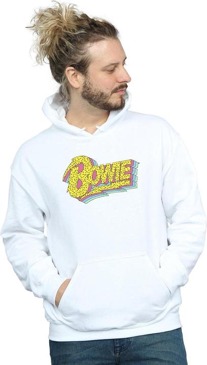 Actual product image David Bowie Mens Moonlight 90s Logo Hoodie (L)