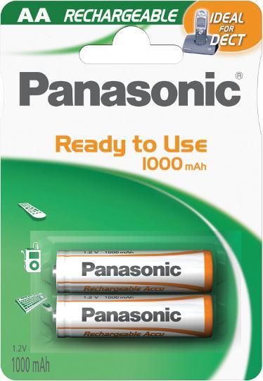 Image du produit Panasonic DECT rechargeable (2 pcs, AA, 1000 mAh)