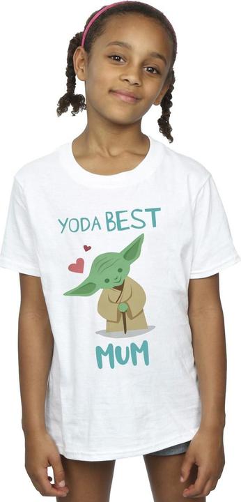 Actual product image Star Wars Girls Yoda Best Mum Cotton T-Shirt (128)