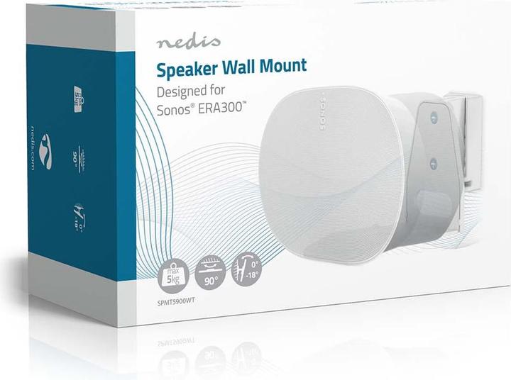 Produktbild Nedis Lautsprecherhalter - Kompatibel mit: Sonos Era300 - Wand - 5 kg - Drehgelenk/Neigung - kippbar (1 Stk., Wandmontage, Neigbar, Schwenkbar)